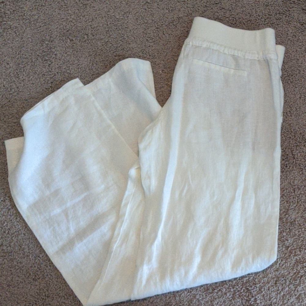 White linen pants